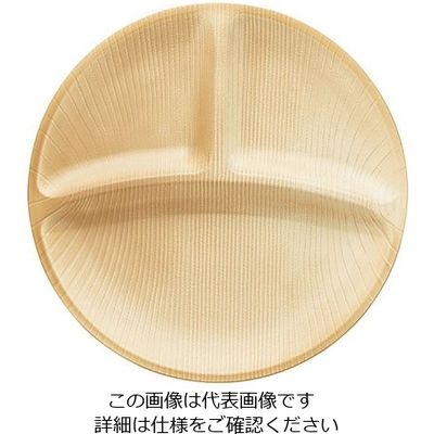 台和 ウォールナ 25cm3ツ切プレート ナチュラル WDー15ーDBR 319392 1個 63-1723-92（直送品）