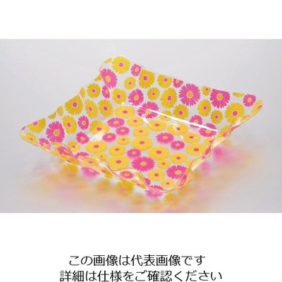 パール金属 アレンジDECO PETスクエアプレート L ガーベラ D-1154 1個 63-2748-08（直送品）