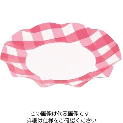 パール金属 アラモード WAVEペーパープレート 20cm 5枚入 レッドチェック D-258 1袋(5枚) 63-2749-01（直送品）