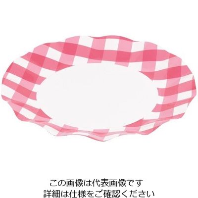 パール金属 アラモード WAVEペーパープレート 26cm 5枚入 レッドチェック D-259 1袋(5枚) 63-2749-02（直送品）