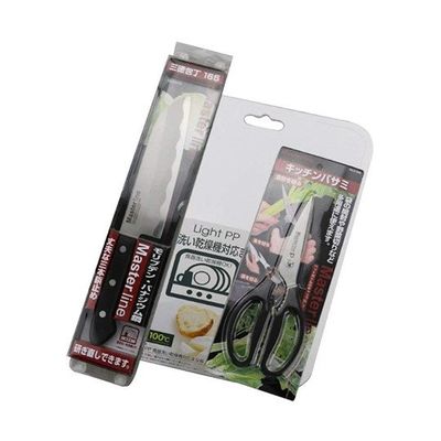 パール金属 Master lineII ステンレス包丁・キッチンバサミ・まな板セット F-2180 1袋 63-2750-49（直送品）