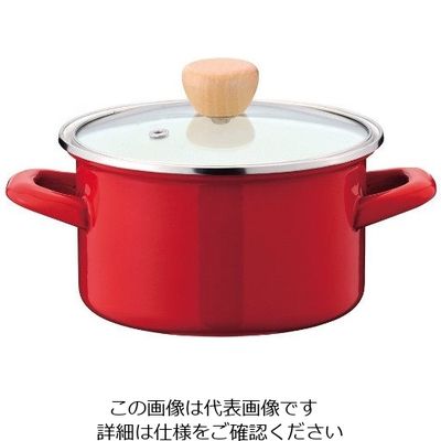 パール金属 プチクック ホーロークックポット 15cm レッド HB-1366 1個 63-2757-38（直送品）