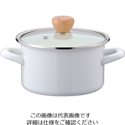パール金属 プチクック ホーロークックポット 15cm ホワイト HB-1367 1個 63-2757-39（直送品）