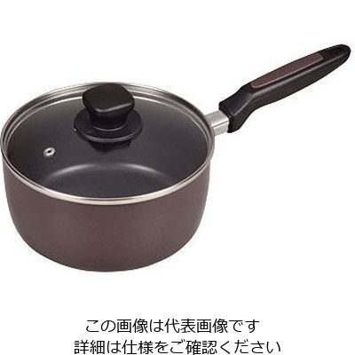 パール金属 ニューチャコ ふっ素加工IH対応ガラス蓋付片手鍋 18cm HB-1668 1個 63-2758-38（直送品）