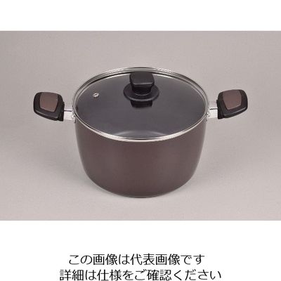 パール金属 ニューチャコ ふっ素加工IH対応ガラス蓋付両手鍋 22cm HB-1670 1個 63-2758-40（直送品）