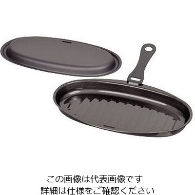 パール金属 ラクッキング 鉄製蓋・ハンドル付小判型グリルパン 25×13cm(ウェーブ) HB-1953 1個 63-2759-54（直送品）