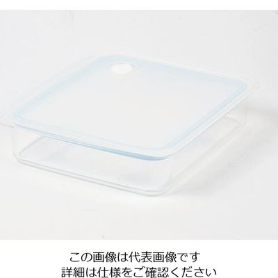 パール金属 Easy Clean 浅型密閉保存容器 L ブルー HB-2629 1個 63-2762-10（直送品）