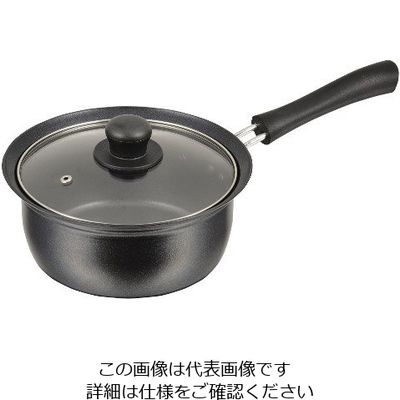 パール金属 バブシャッター ふっ素加工IH対応ガラス蓋付片手鍋 18cm HB-2872 1個 63-2762-94（直送品）