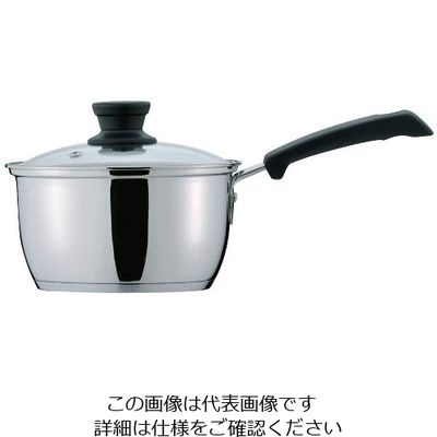 パール金属 クラッセ 3層底ガラス蓋付片手鍋 18cm(内面ふっ素加工) HB-3415 1個 63-2765-54（直送品）