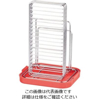 パール金属 シンプルストレージ 包丁・まな板スタンド レッド HB-311 1個 63-2764-42（直送品）