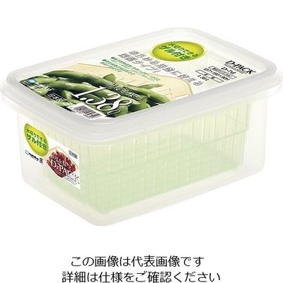サンコープラスチック ザル付Dパック グリーン D-7d 1個 63-5694-82（直送品）