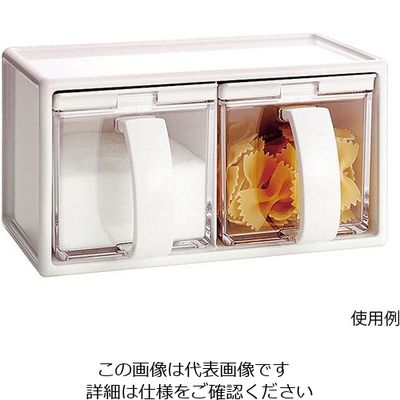 アスベル Nフォルマ 調味料ケース ホワイト C2 1個 63-5692-20（直送品）