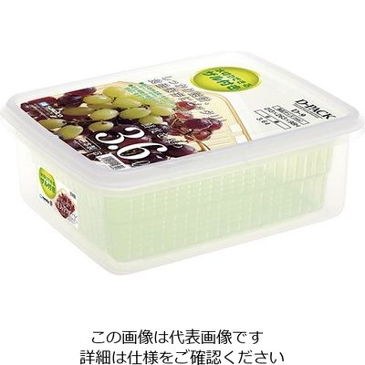 サンコープラスチック ザル付Dパック グリーン D-9 1個 63-5694-85（直送品）