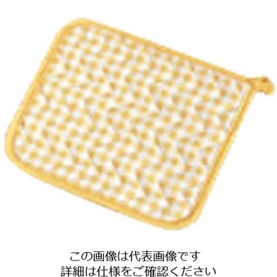 遠藤商事 チェック布製ポットホルダー イエロー 63-5693-77 1個（直送品）