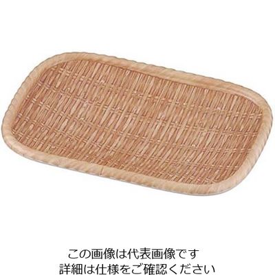 遠藤商事 JB メラミン竹模様長角皿 ブラウン S JB-B710BR 1個 63-5713-83（直送品）