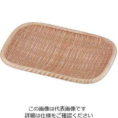 遠藤商事 JB メラミン竹模様長角皿 ブラウン M JB-B733BR 1個 63-5713-85（直送品）