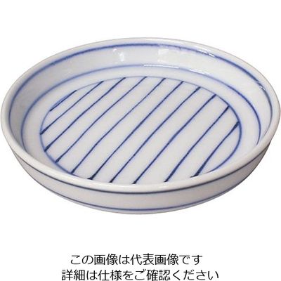 遠藤商事 そば薬味皿 線模様 2606-683 1個 63-5713-95（直送品）