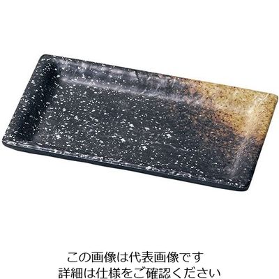 遠藤商事 メラミン 耐熱渕付長角皿 黒備前 小 63-5716-32 1個（直送品）