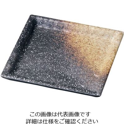 遠藤商事 メラミン 耐熱渕付四角皿 黒備前 小 63-5716-29 1個（直送品）