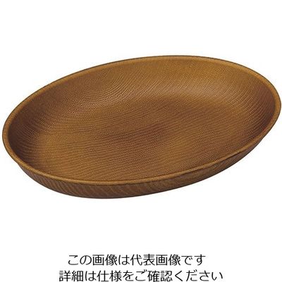 遠藤商事 WOOD オーバル 230×170 ブラウン 63-5717-65 1個（直送品）