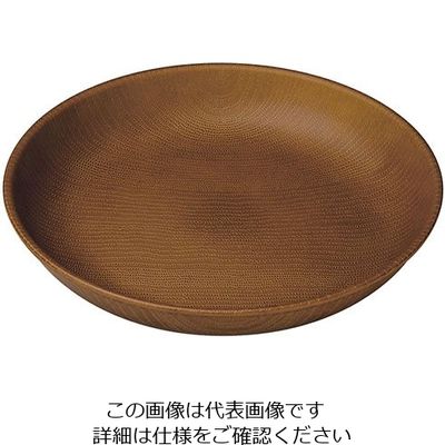 遠藤商事 WOOD ラウンドプレート 21cm ブラウンル 63-5717-99 1個（直送品）