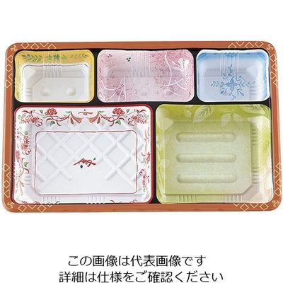 遠藤商事 夢彩ごぜん 50枚入 中仕切4 柄付 TSR-BOX90-60 1セット(50枚) 63-5719-36（直送品）