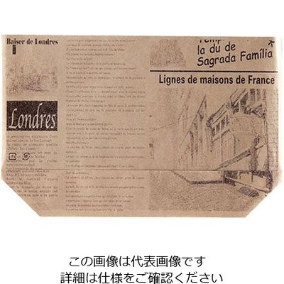 大阪ポリヱチレン販売 エコフィールド ヨーロピアン柄 100枚入 茶 No.9617 1セット(100枚) 63-5722-14（直送品）