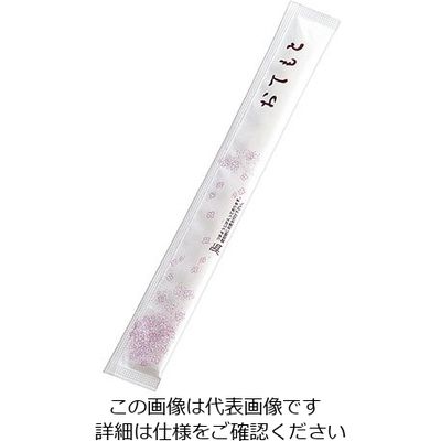 原田 白揚8寸紙完封箸 小花柄 楊枝入 4000膳入 63-5722-64 1セット(4000膳)（直送品）