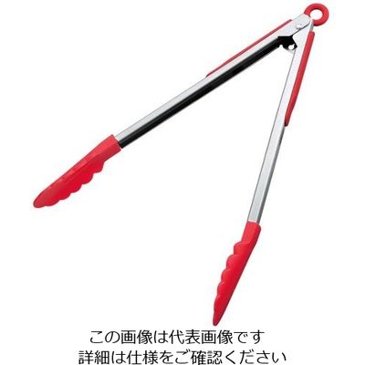 ジーエスホームプロダクツジャパン ナイロン 万能トング ロック付 9インチ 赤 KBーKE0118/RD 63-7126-88 1個（直送品）