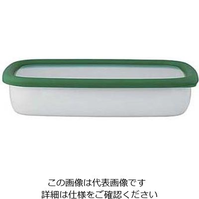富士ホーロー コンテ ホーロー浅型角容器LL KEーLL・MG モスグリーン 63-7133-76 1個（直送品）