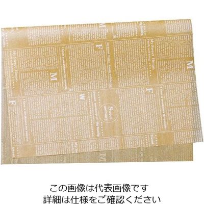 天満紙器 クッキングペーパー(シート)ニュース 茶 FTN2020ーS(500枚入) 63-7143-88 1枚(500枚)（直送品）