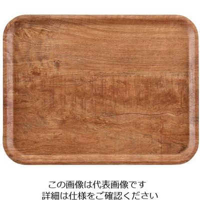 江部松商事 ヴィンテージウッド調トレー 艶消しノンスリップ MA2435E90 ブラウンオリーブ 63-7152-37 1個（直送品）
