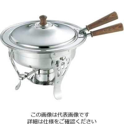 三宝産業 UK 18ー8 木柄 丸チューフィングディッシュ(片手)11.5吋 63-7161-90 1個（直送品）