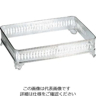 江部松商事 H 洋白 角型 ビュッフェスタンド足付 24吋用 三種メッキ 63-7168-11 1個（直送品）