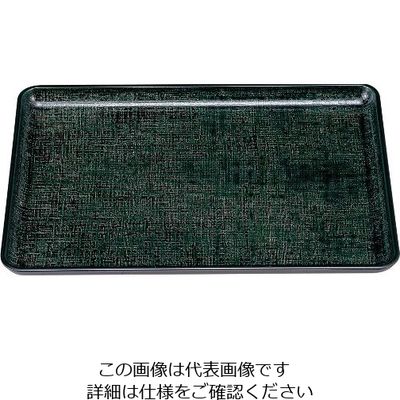 若泉漆器 耐熱一休布目盆 グリーンカスリ 尺4寸 耐熱ABS NS加工 63-7173-83 1個（直送品）