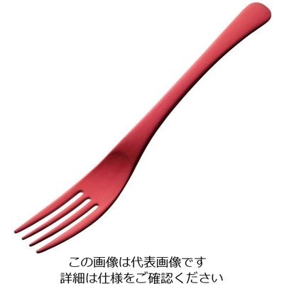 アズワン アルミ デザートフォーク アルマイト レッド加工（1個箱） 1個 63-7181-12（直送品）