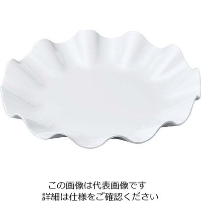 若泉漆器 ニューホワイト ウェーブ丸盛皿 25cm 63-7199-66 1個（直送品）