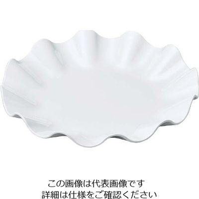 若泉漆器 ニューホワイト ウェーブ丸盛皿 35cm 63-7199-68 1個（直送品）