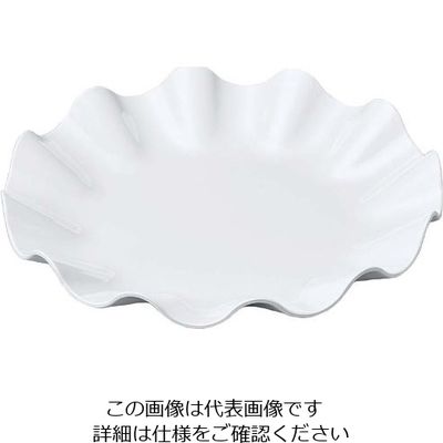 若泉漆器 ニューホワイト ウェーブ丸盛皿 40cm 63-7199-69 1個（直送品）