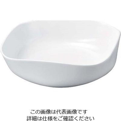 若泉漆器 ニューホワイト 渕丸角盛鉢 33cm 63-7199-96 1個（直送品）