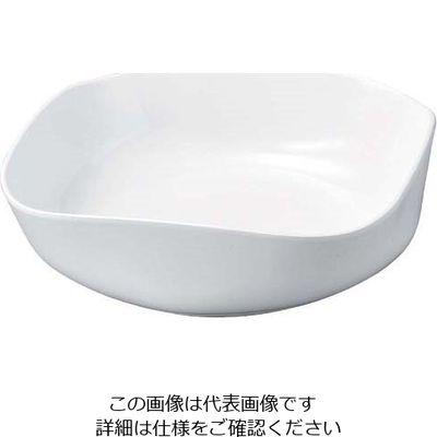 若泉漆器 ニューホワイト 渕丸角盛鉢 29cm 63-7199-95 1個（直送品）
