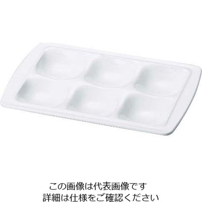 若泉漆器 ニュービュッフェプレート 6ホール 白 63-7200-40 1個（直送品）