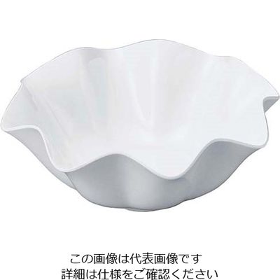 若泉漆器 ニューホワイト ウェーブ丸盛鉢 28cm 63-7200-12 1個（直送品）
