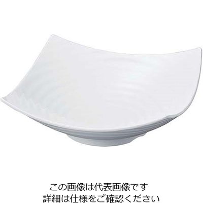 若泉漆器 ニューホワイト ロクロ目四方上り盛鉢 32cm 63-7200-16 1個（直送品）