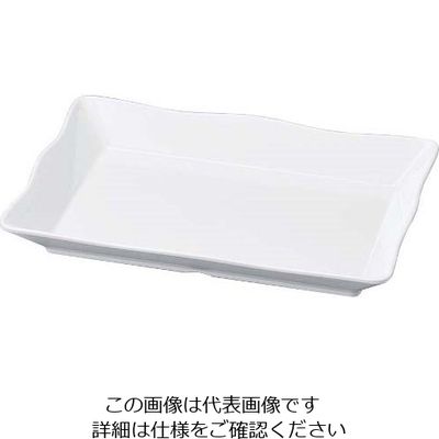 若泉漆器 ニューホワイト 波型羽反盛鉢 41cm 63-7200-34 1個（直送品）