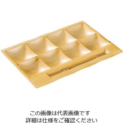 若泉漆器 「和」テイスト ビュッフェプレート 白木(刷毛目) 63-7200-65 1個（直送品）