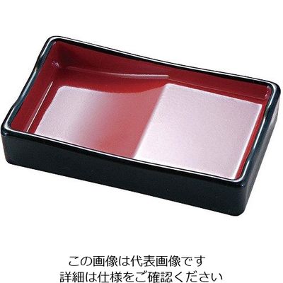 アズワン ABS 箸置付長角醤油皿 黒内朱 63-7201-01 1個（直送品）