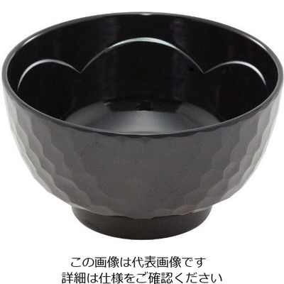 江部松商事 メラミン 亀甲汁椀 身 溜内黒 GWー361TMーB 63-7201-24 1個（直送品）