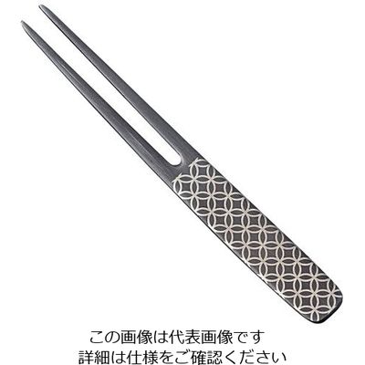 トーダイ 18ー8 黒酸化発色 ピックフォーク かんざし 七宝 63-7238-25 1個（直送品）