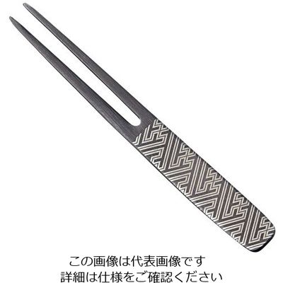 トーダイ 18ー8 黒酸化発色 ピックフォーク かんざし 紗綾形 63-7238-28 1個（直送品）